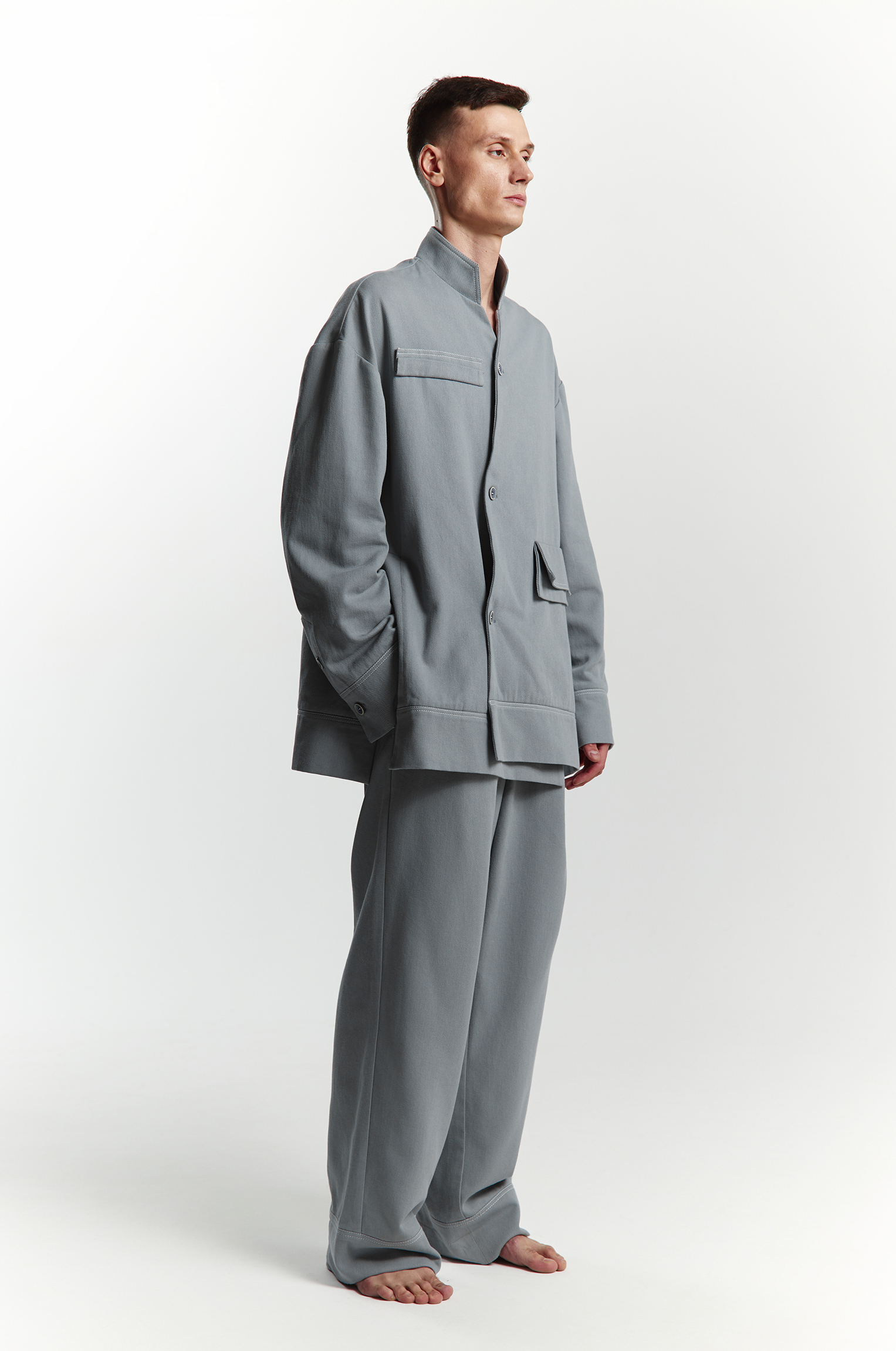 Aura grey-blue denim pants