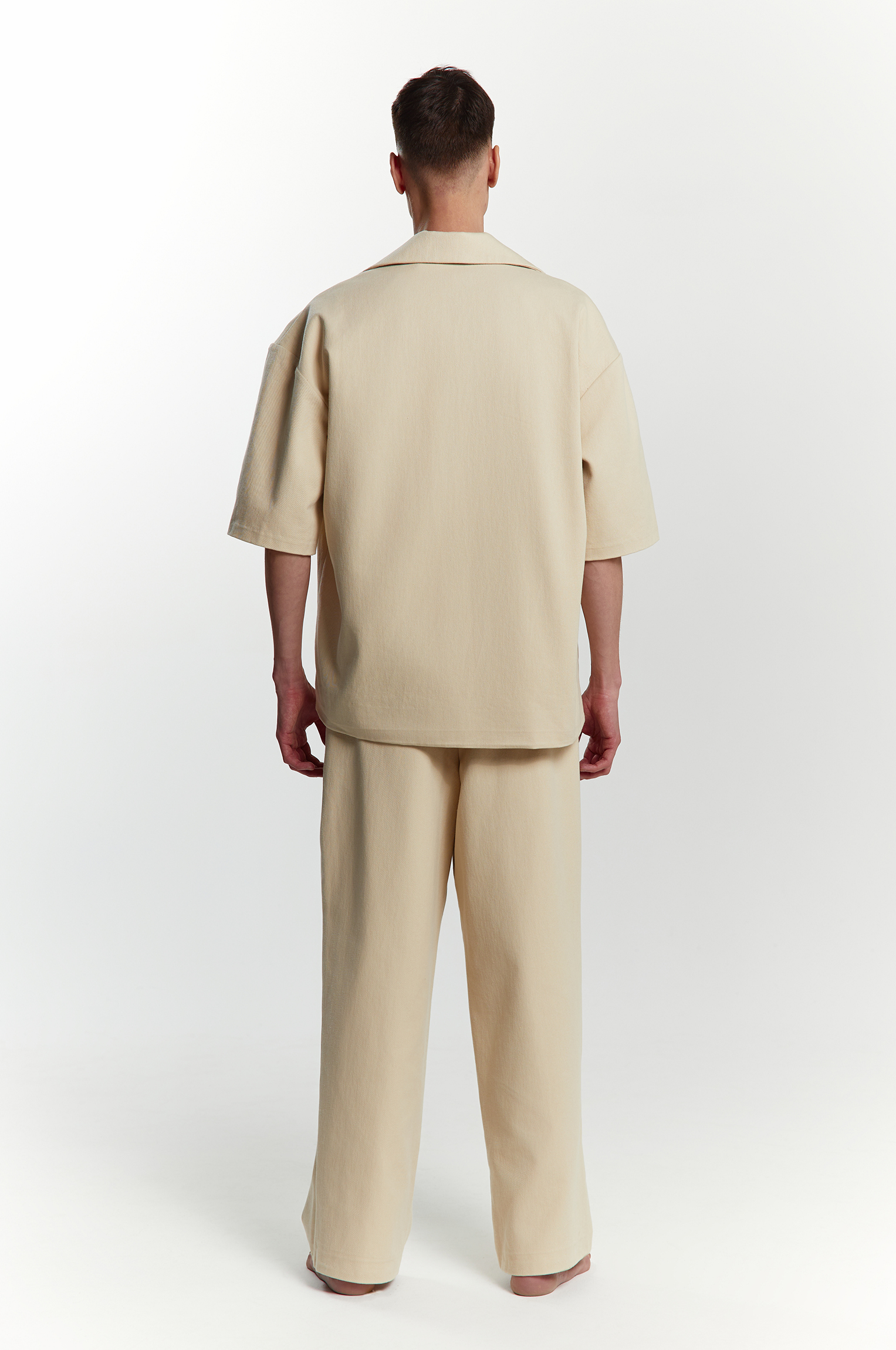 Beige soft command denim pants